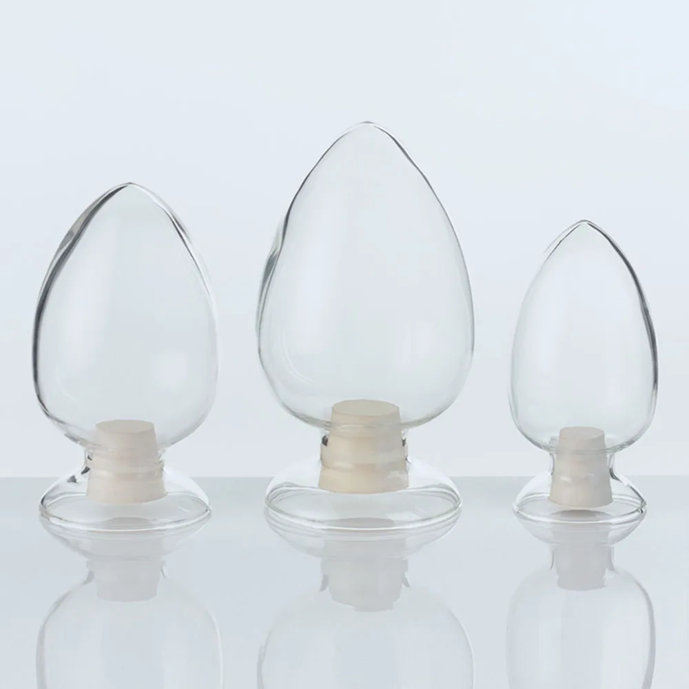 

1pcs 125ml 250ml 500ml Lab Conical sample glass bottle exhibit showing Conical flask with rubber stopper