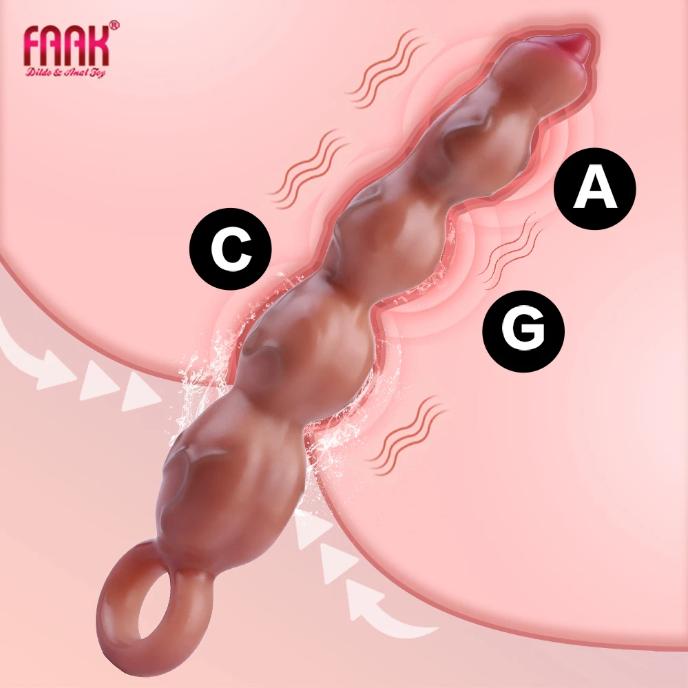 FAAK Silicone Anal Beads Vibrating Knot Butt Plug Anal Dilator Sex Toys For Women Men Anal Massage Masturbator Flirting