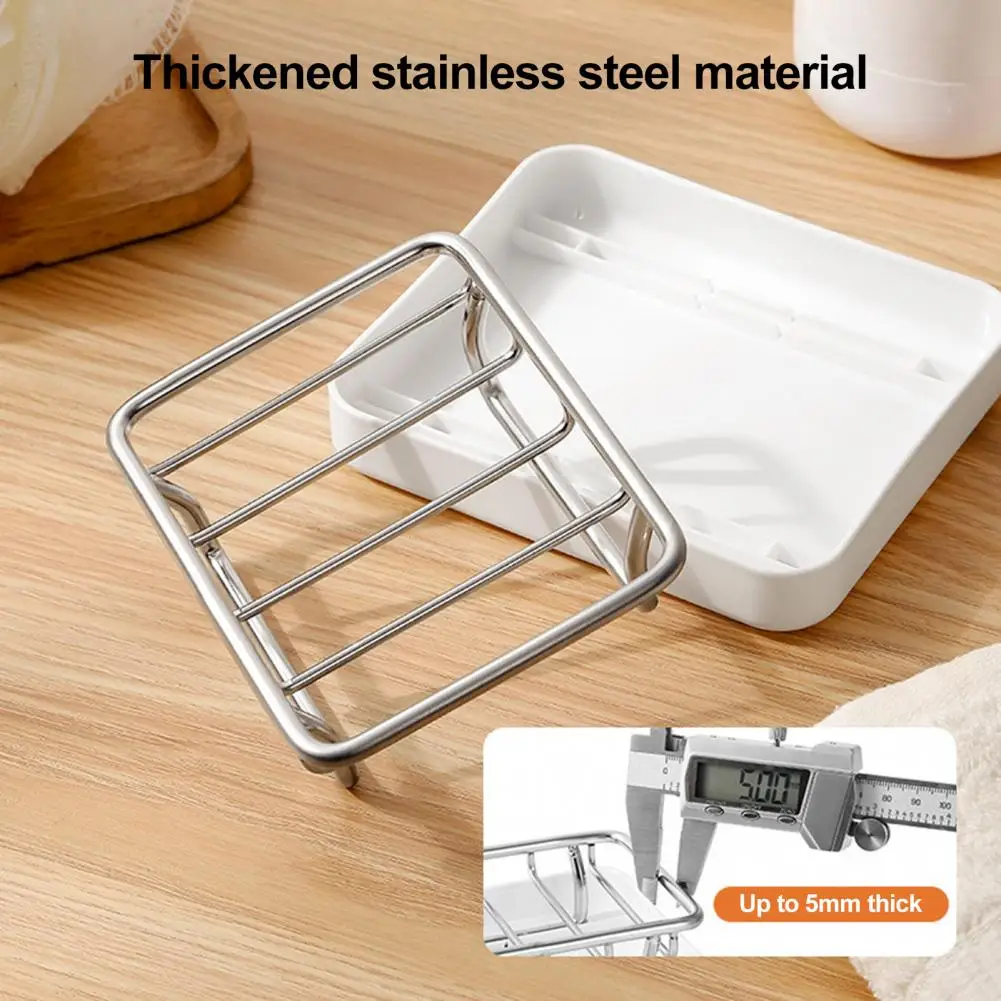 

Держатель для мыла для сушки на воздухе, двухслойный держатель для мыла из нержавеющей стали с дренажным слоем для хранения раковины в ванной комнате