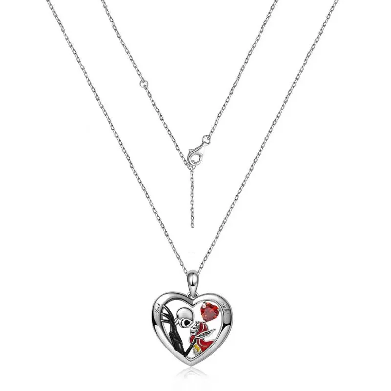 2023 New Halloween Heart-shaped Skeleton Necklace Women\'s Simple Collarbone Chain Men\'s And Women\'s Jewelry Gift Wholesale