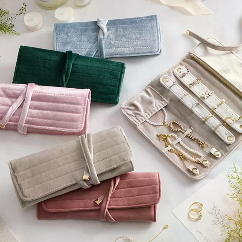 

Velvet Jewelry Bag Dark Green Earrings Storage Bag Jewelry Storage Bag Compact For Home Display Gift