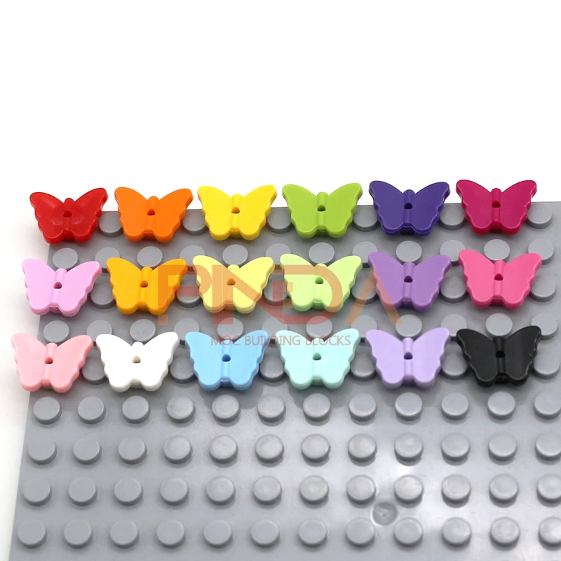 50 peças moc animais parte clássica adaptativa tijolo blocos de construção peças cena série animal borboleta