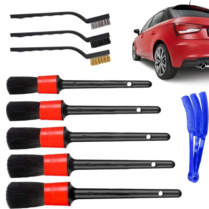 Car Cleaning Brush Kit Automotive Dust Detail Brushes For Car Interior Detailing Brush Set Dashboard Air Outlet  Soft Bristle