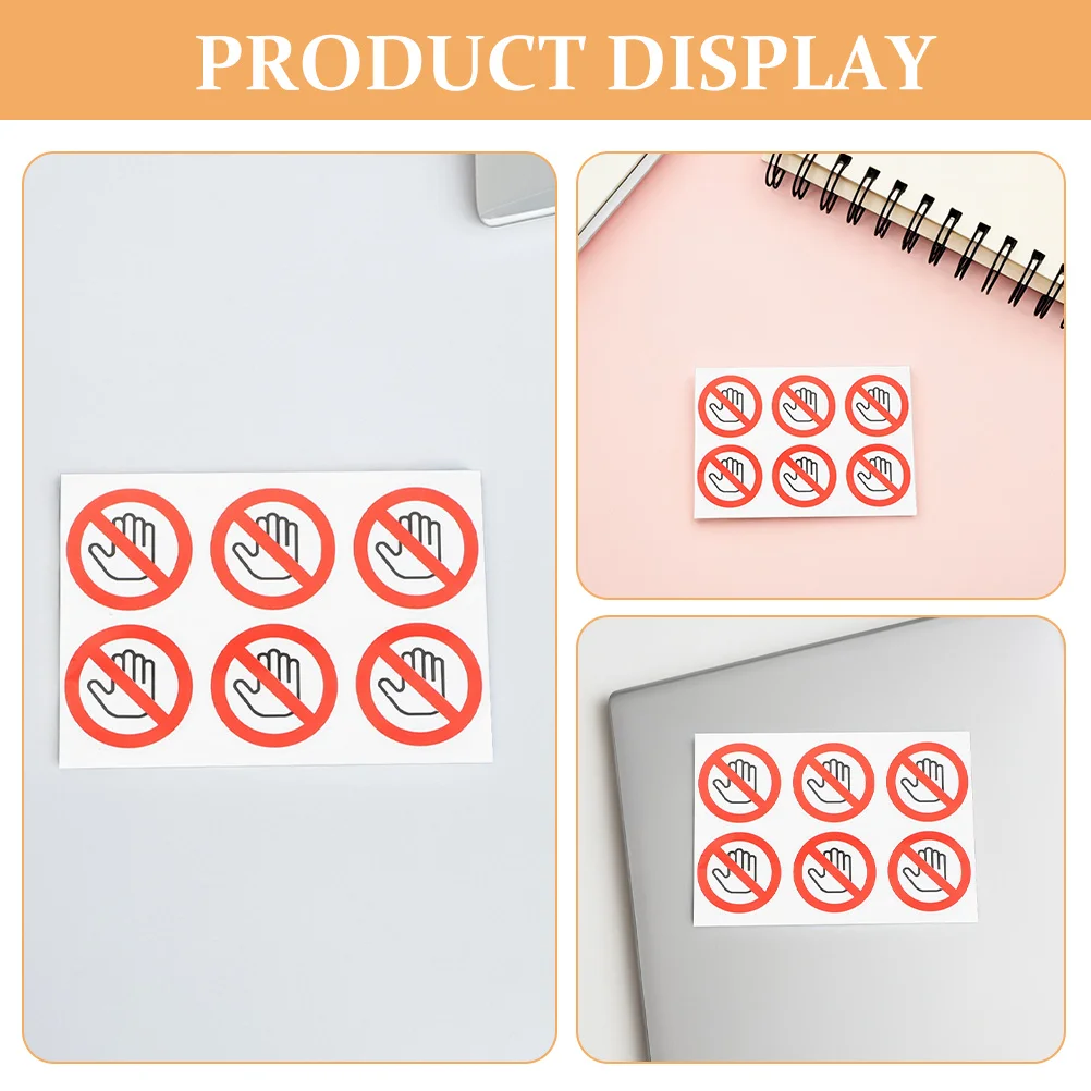 4 Sheets Do Not Touch Warning Stickers Self Adhesive Safety Signs for Machinery Workshops Factories Public Places Strong