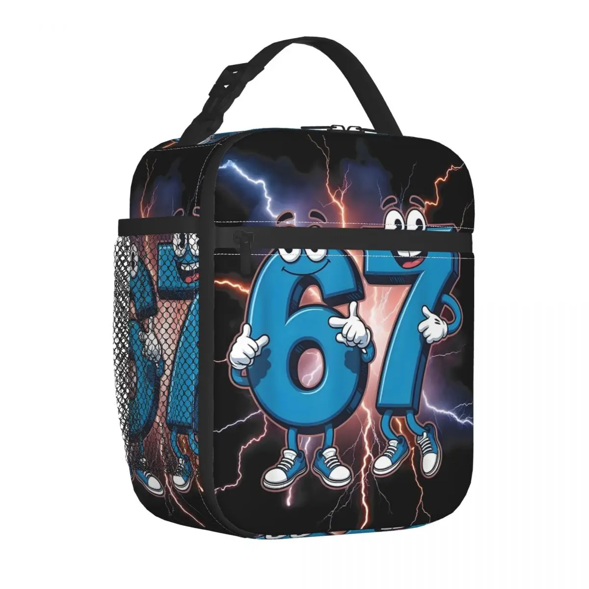 Custom Brainrot 67 Six Seven Insulated Lunch Bag for Women Portable Italian Gaming Meme Thermal Cooler Lunch Tote School view 3