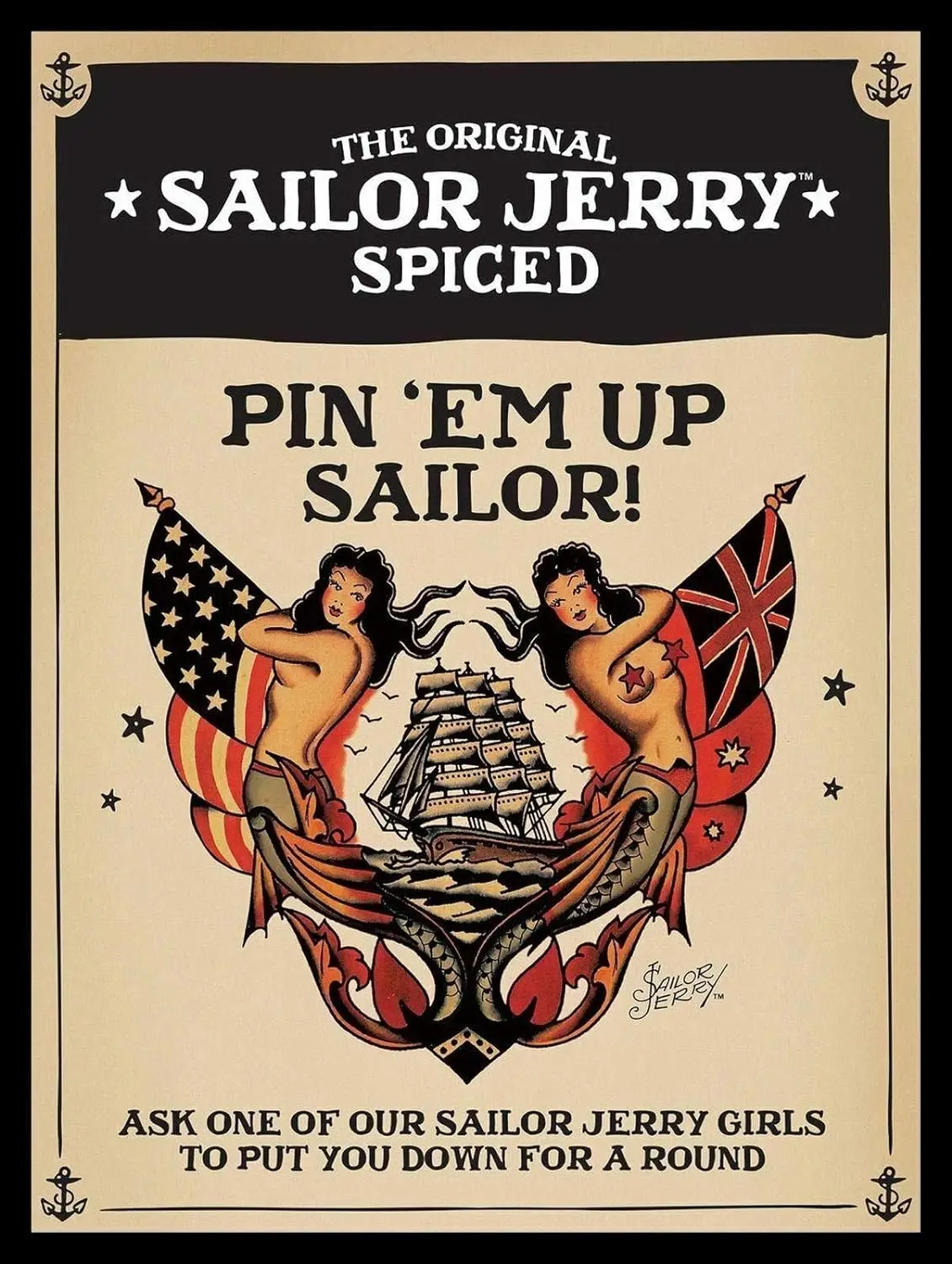 Sailor Jerry 8x12 Inches Metal Tin Sign Garage Decor Man Cave