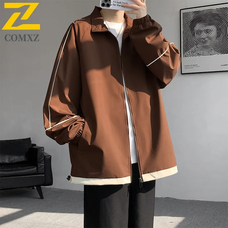 

COMXZ 2025 Spring New Jacket Men Hong Kong Style Premium Handsome Sport Casual Loose Fit Coat Lightweight Comfort windbreaker