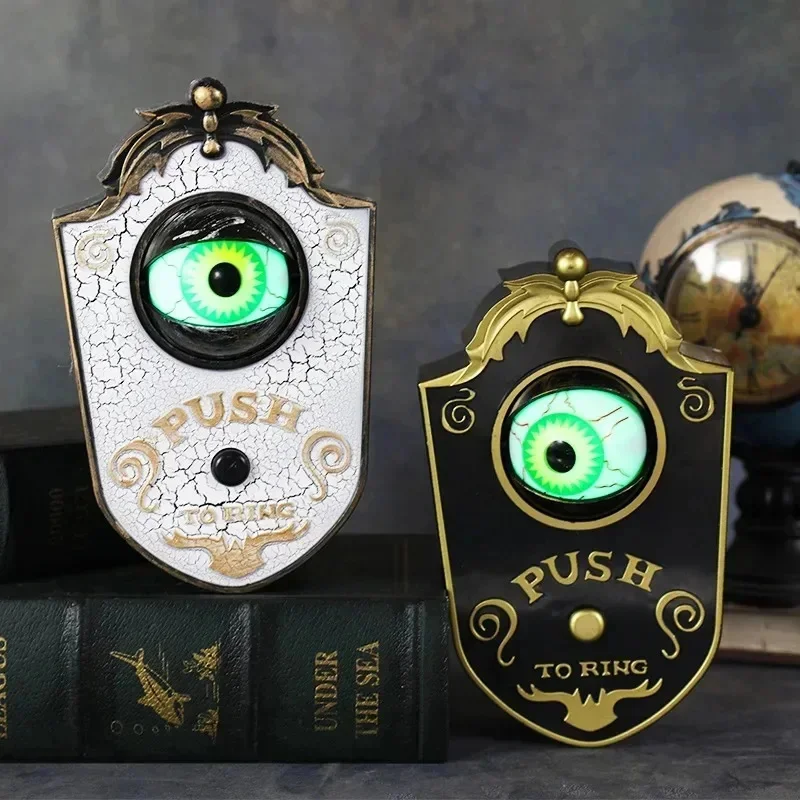 Halloween Decoration Spider Doorbell Horror Props Ghost'S Day Glowing Home Fun Hanging Electric Luminous Sound Eyeball Doorbell