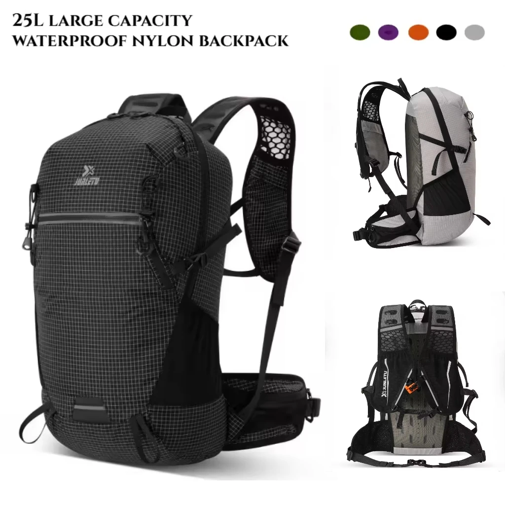 25L Outdoor Hiking Backpack  Large Capacity Sports Bag  Nylon Waterproof Wear-resistant Backpack for Climbing Traveling Dry Bag