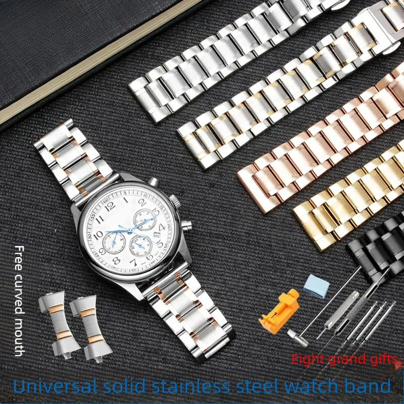 Adecuado para relojes Tianwang Citizen Renault Tissot de acero inoxidable con pulsera de metal de acero inoxidable sólido para hombre y mujer de 20 mm