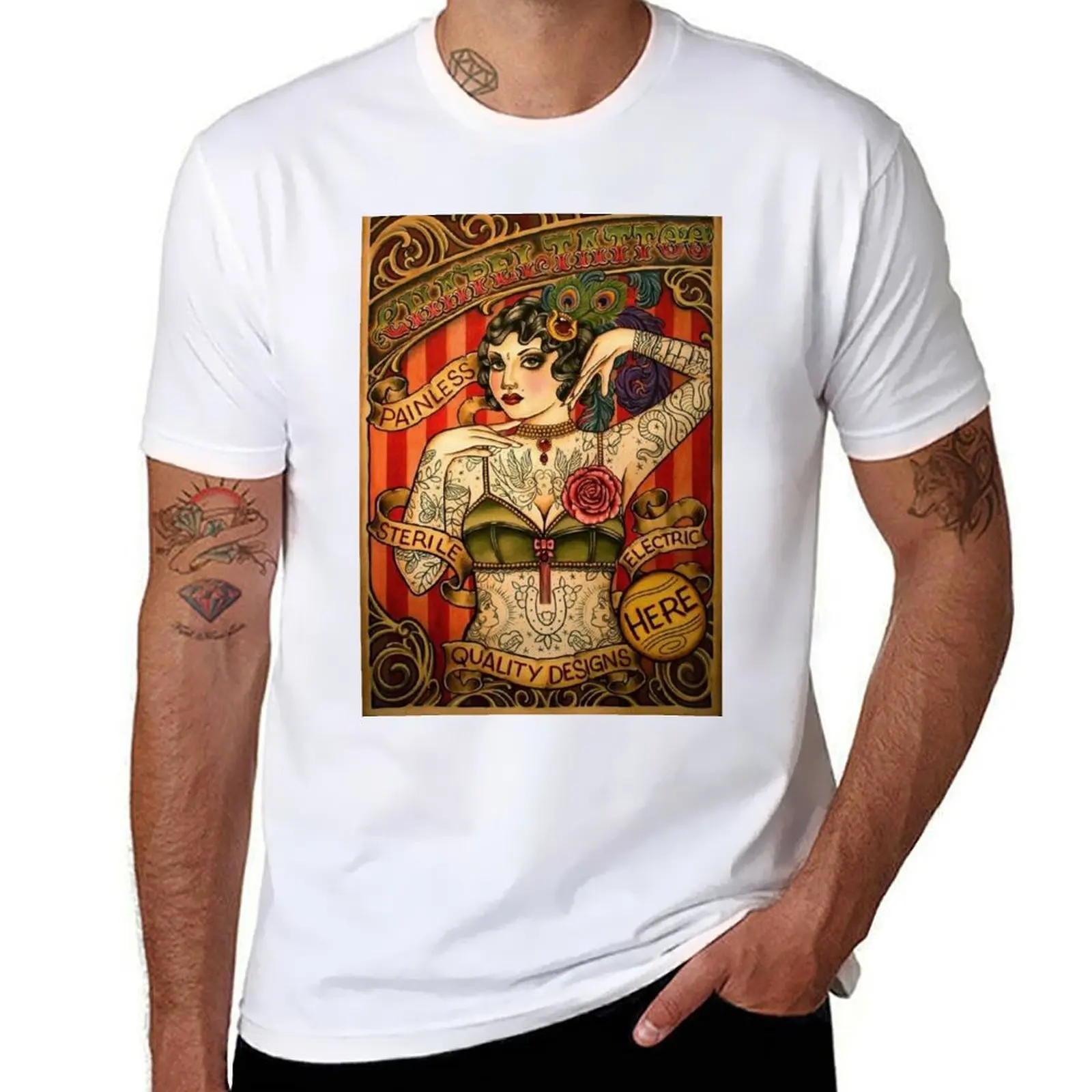 

CHAPEL TATTOO; Vintage Body Advertising Art T-Shirt black cotton t-shirt plain for man package cotton t shirt man T-Shirt