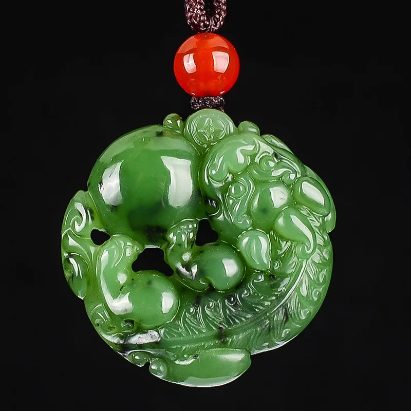 

Hetian Jade Bixi Men Women, Pixiu Round Pendant, Fashionable and Versatile