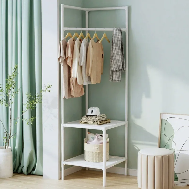 

Corner Coat Hat Rack Multifunction Multi-Layer Floor Standing Corner Hanger Detachable Removable Metal Clothing Shelf Hanger