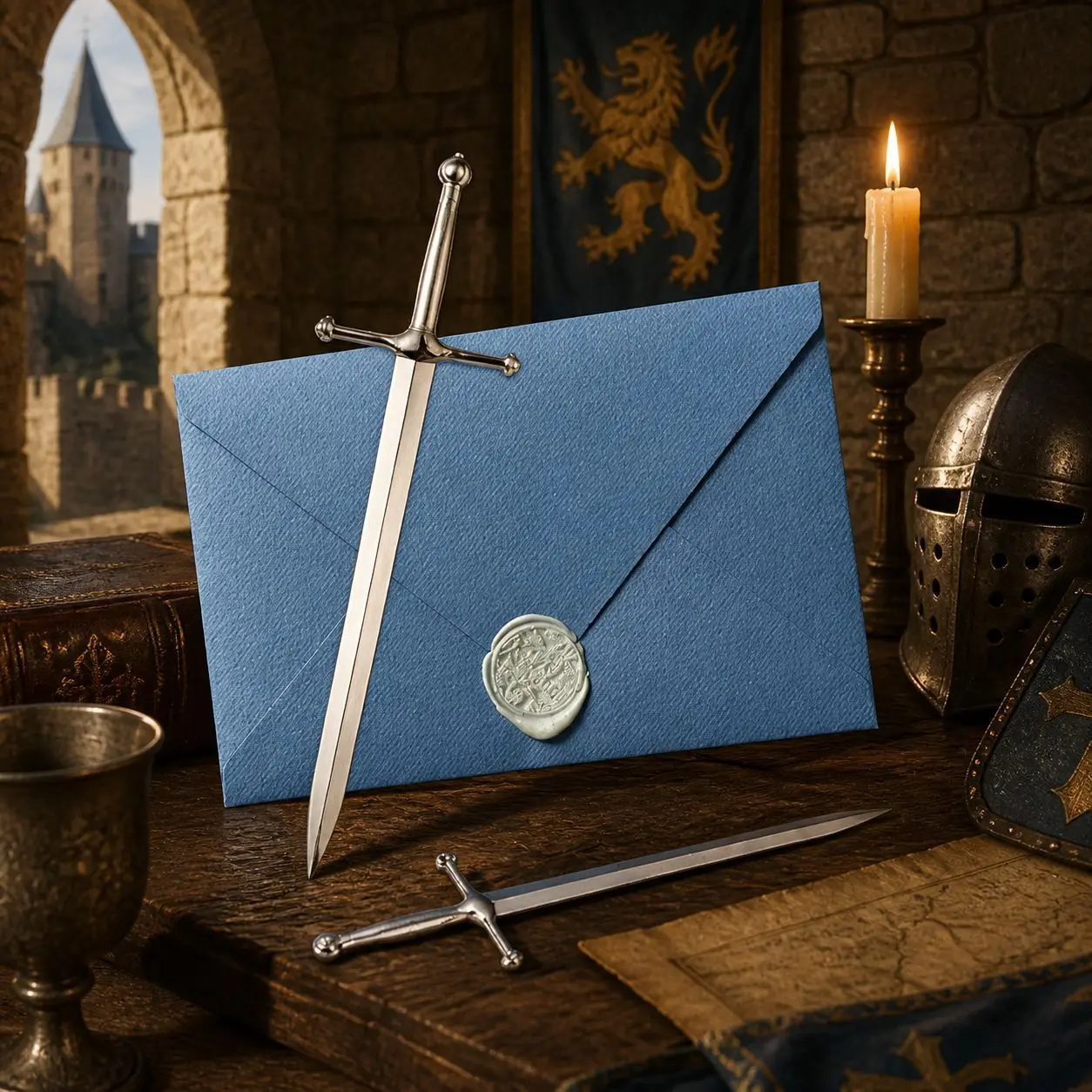 Letter Opener Envelope Mail Cutter Tool Sword Alloy Vintage Not Sharp Sword For Office Decoration Desk Collection Gift Props - view 3