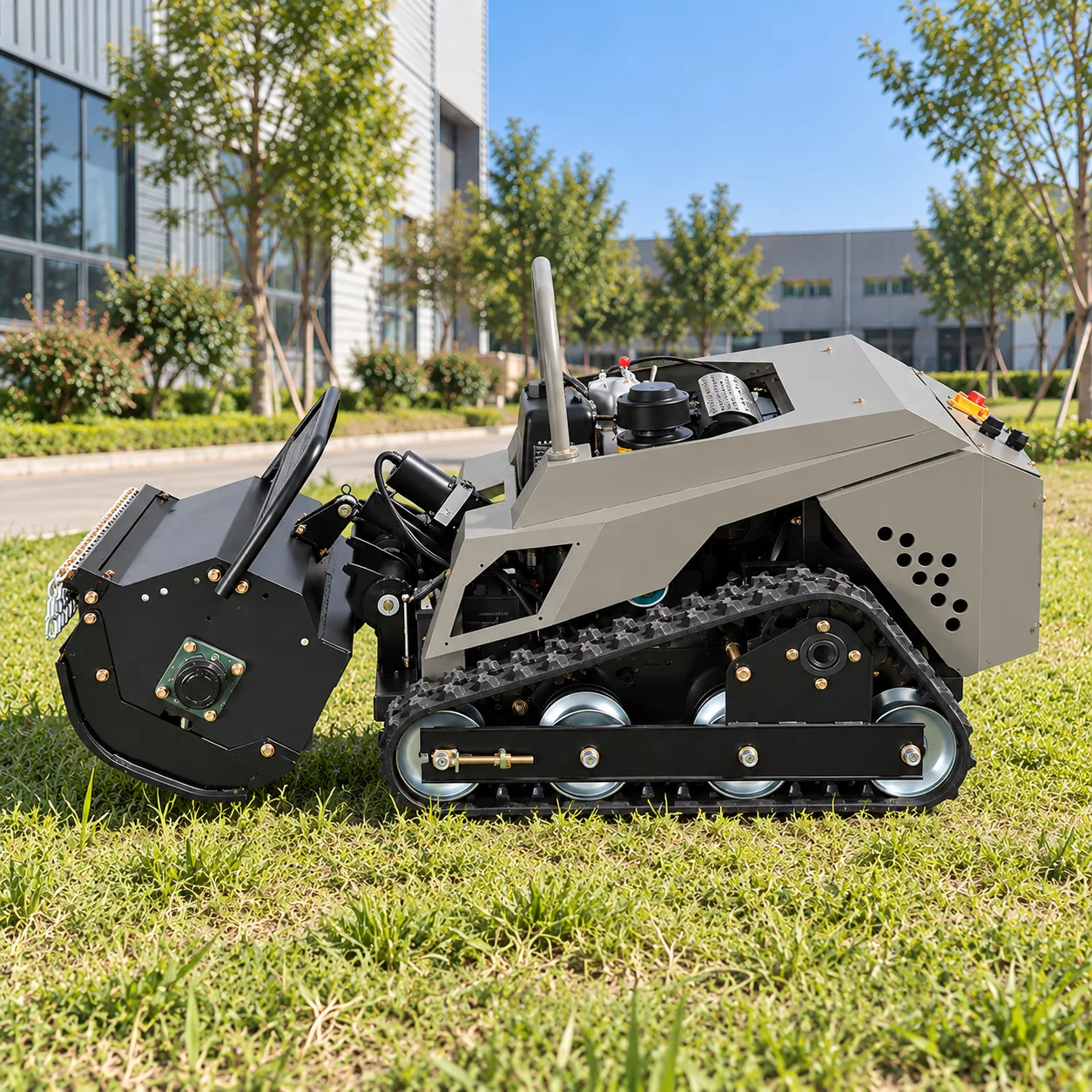 Antspower Remote Control Crawler Lawn Mower 800mm Flail Grass Cutter for Solar Farm Orchard and Steep Terrain Use