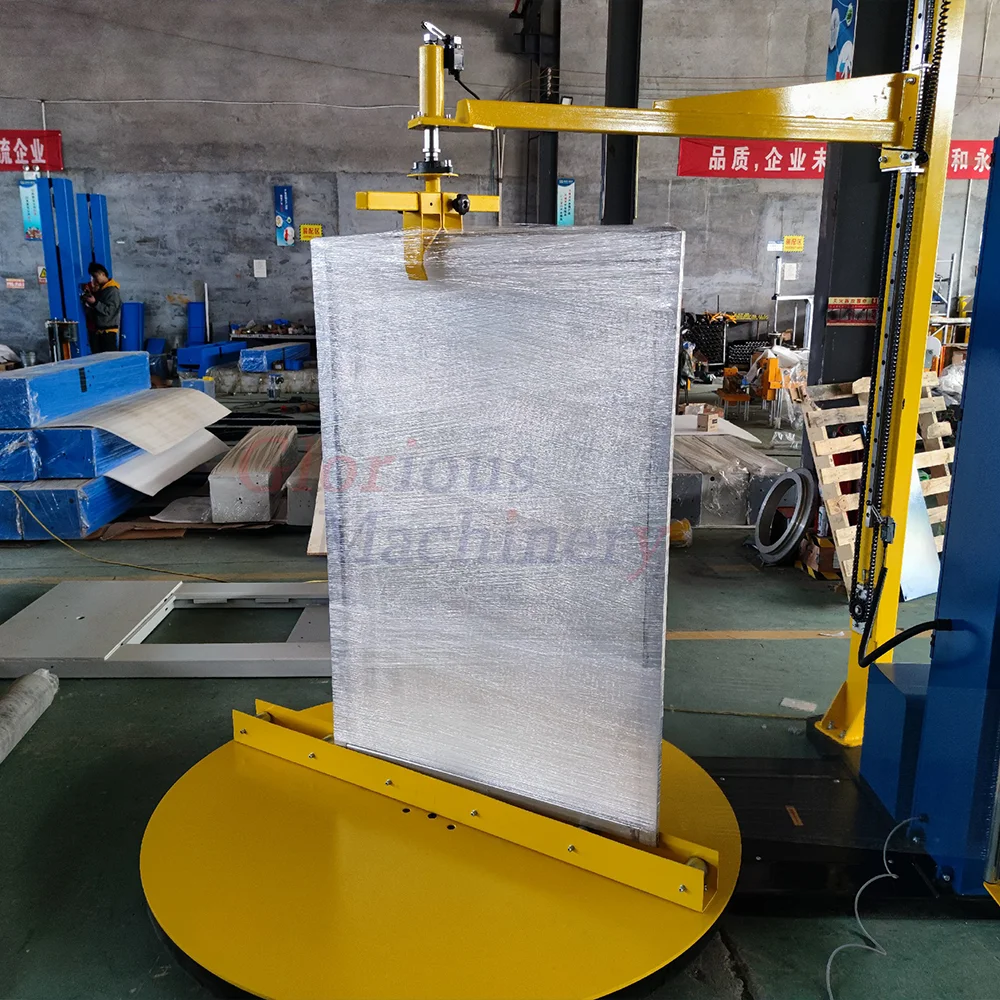 Stretch Film Wrap Packaging Machine for Pallet Wrapping and Door Wrapping with Big Wooden Box