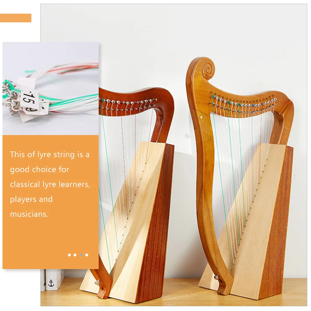 

1Set Lyre Strings Parts Premium Nylon Build Rich Overtones Clear Sound Reliable Choice for Instrument Maintenance