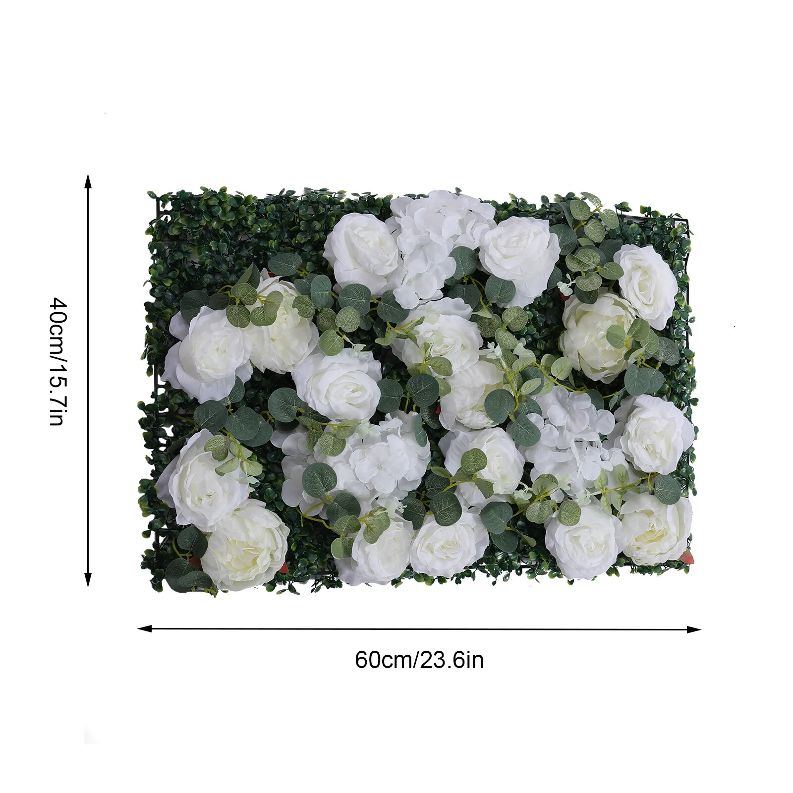 24×16インチ ウェディング用造花パネル 花柄背景 シルクローズウォール ホームパーティーデコレーション