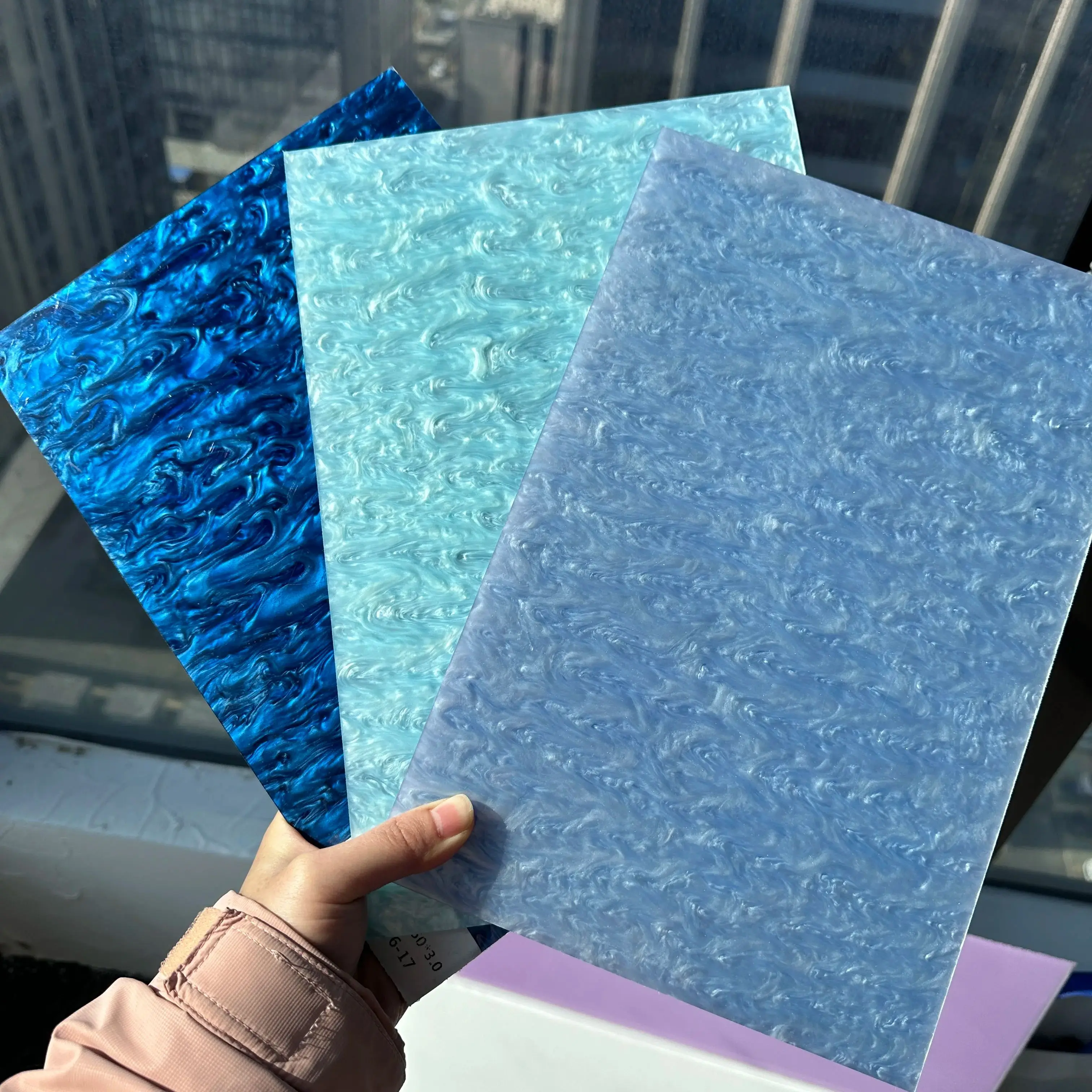 Aqua Blue 3 Piece Acrylic Sheet Acrylic Plastic Sheet For Home Decoration Jewelry or Crafts 3MM Thickness