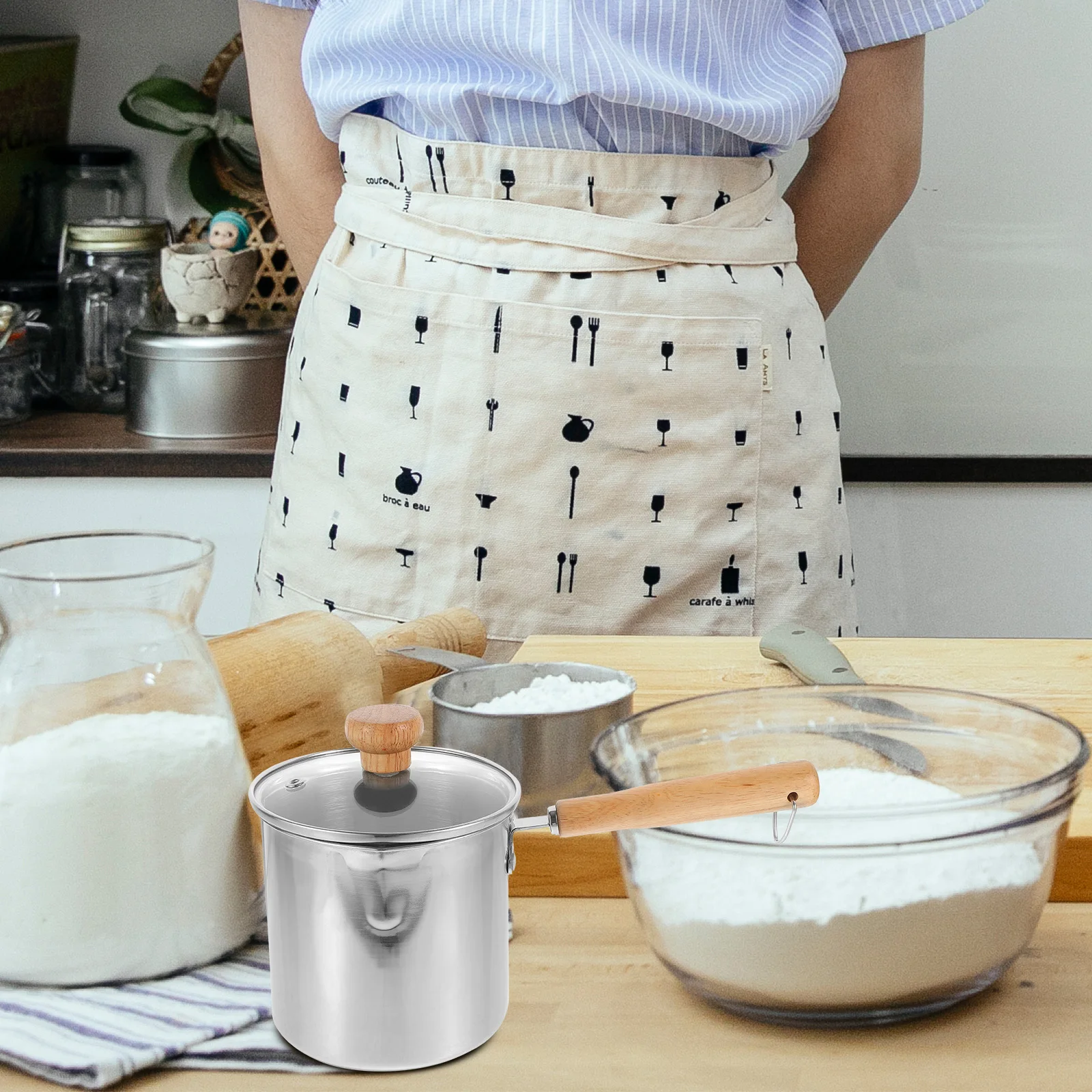 

Mini Deep Fryer 304 Stainless Steel Oil Pot Glass Lid Basket Small Size Easy Clean Home Kitchen Tempura Frying Pan