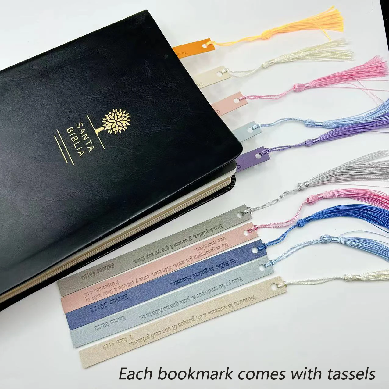 10 قطع من علامات الكتاب المقدس الجلدية الإسبانية للنساء، علامات الكتاب المقدس Separadores De Biblia En Españo باللغة الإسبانية الدينية #6