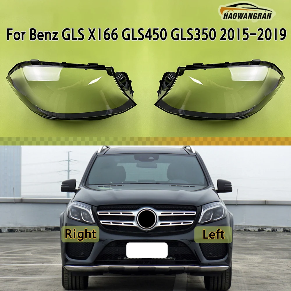 

Transparent Headlight Cover For Benz GLS X166 GLS350 GLS450 2015 2016 2017 2018 2019 Lampshade Plexiglass Replace Original Lens