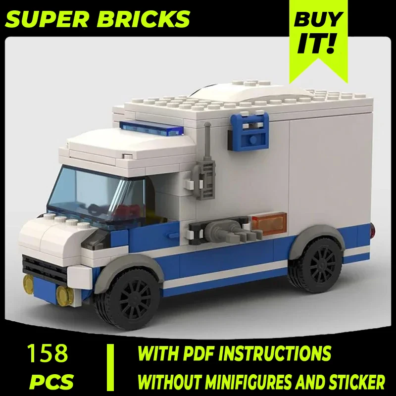 

MOC Building Blocks City Car Model Police Truck Modular Street View Model DIY Assembly Bricks Children Toys Christmas Gifts
