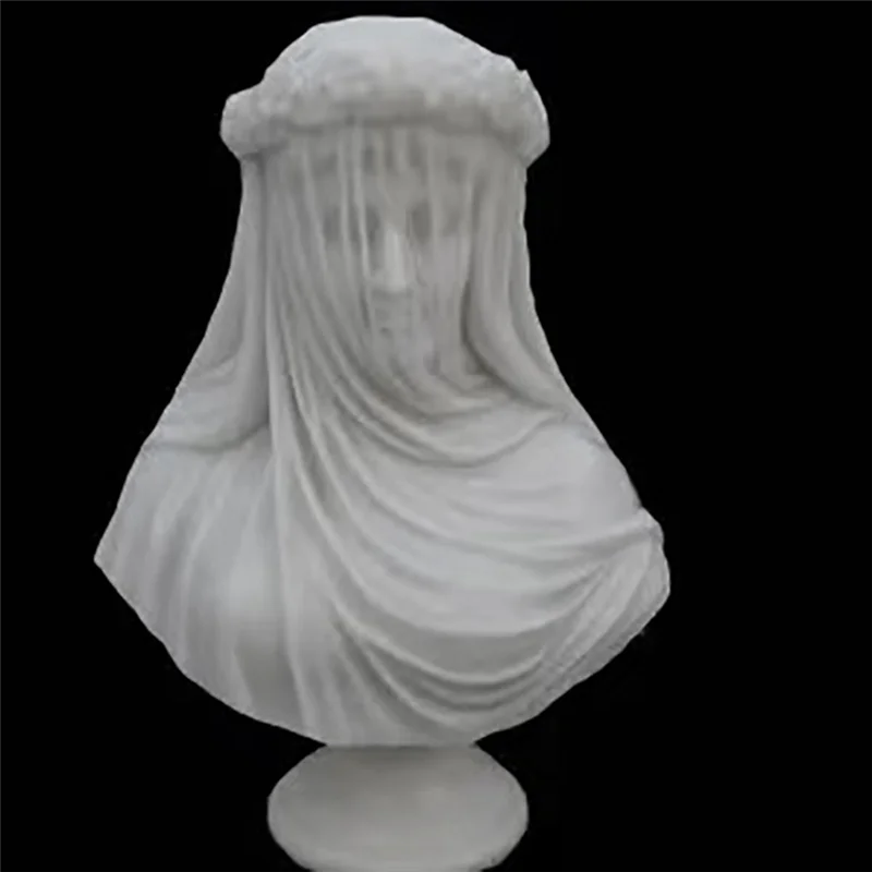 Veiled Maiden Bust Statue Gothic Home Decor Abstract White Resin Sculpture Goddess Statue Crafts Home Aesthetics