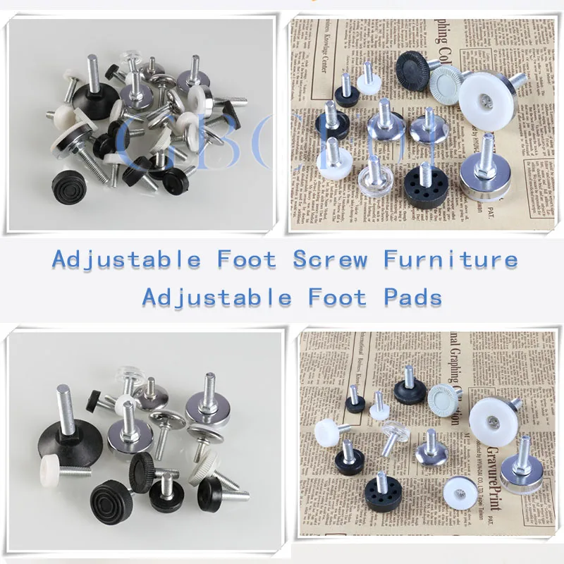 M6 M8 M10 Adjustable Leveling Chair Leg Feet Furniture Mat Screw-in Base Sofa Bed Cabinet Table Floor Protector Anti-slip Pad