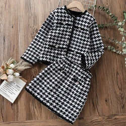 Baby Girls Suits Spring Kids Plaid Sets Clothes Coat & Skirt School Unifom Children Costumes for Teenagers Outfits 6 8 10 Years