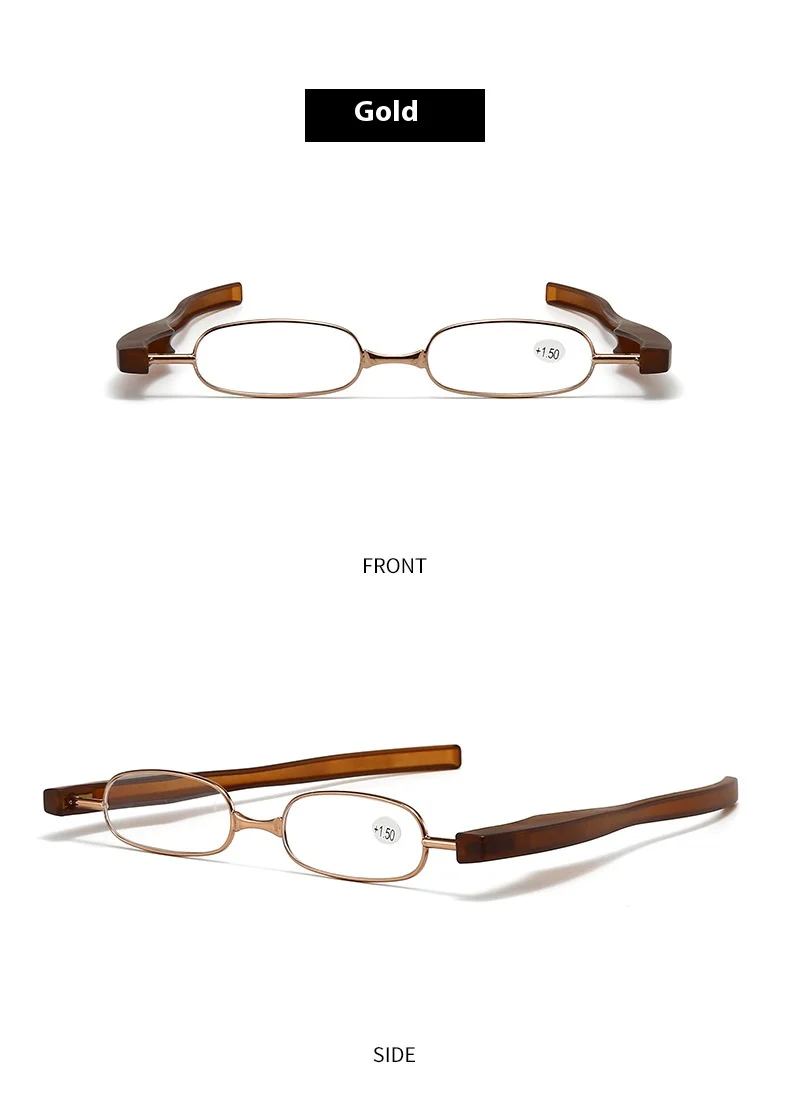 360 ° Rotierende, faltbare und tragbare Lesebrille, ultraleichte Lesebrille für Menschen mittleren Alters und ältere Menschen, 1,0 bis 4,0 – Detail 10
