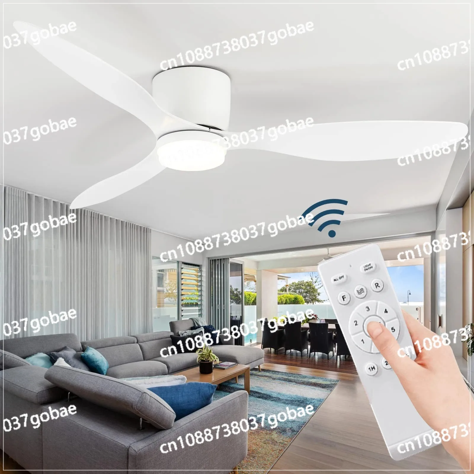 

Ceiling Fan with Light,42 Inch/52 Inch Low Profile Ceiling Fan with Remote Control, for Indoor and Covered Outdoor