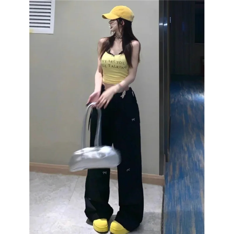 กางเกงขายาวทรงหลวมเอวสูงไซส์ใหญ่พิเศษ 75 สำหรับผู้หญิง สไตล์ลำลอง เหมาะสำหรับฤดูร้อน รุ่นใหม่ ใช้งานได้หลากหลาย