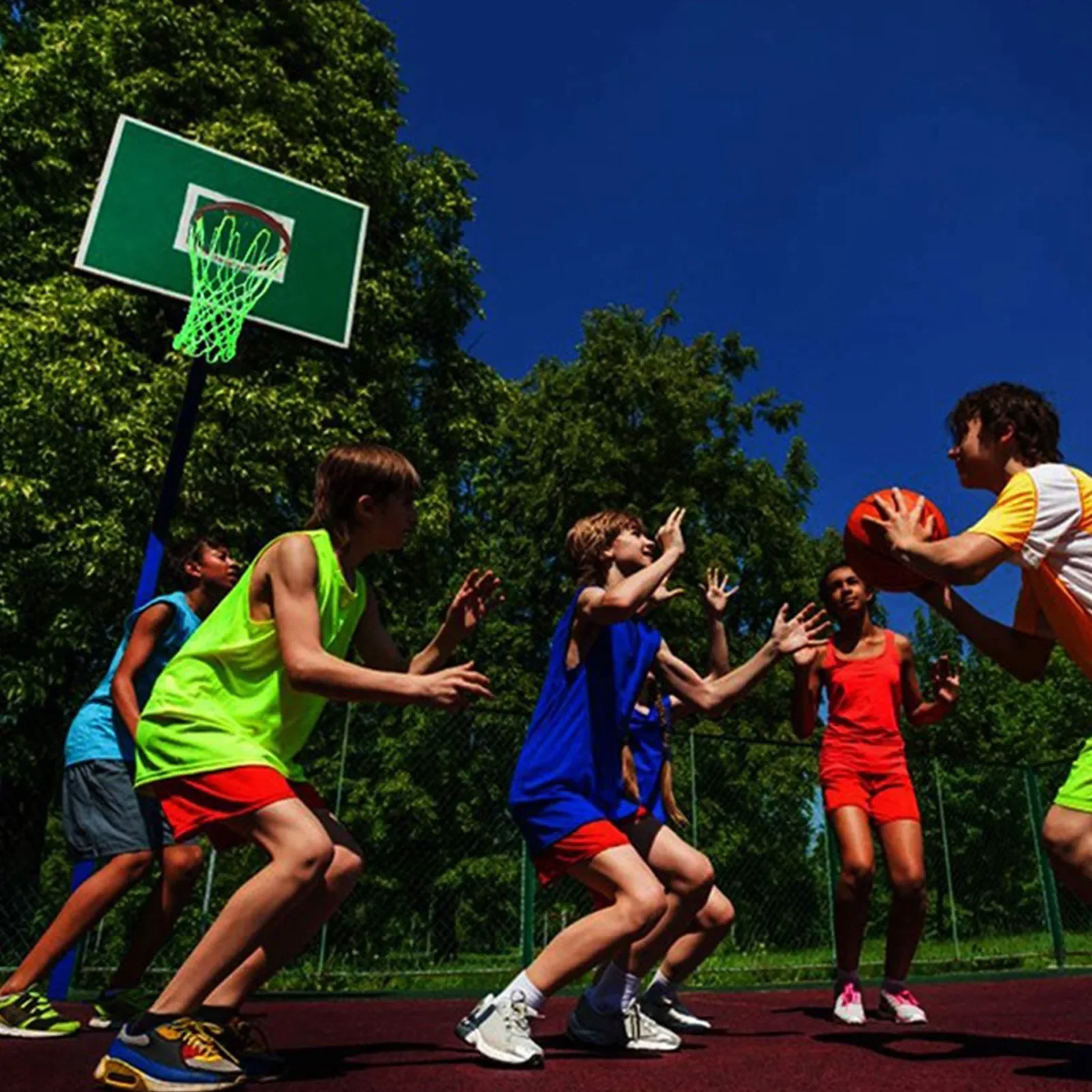 50 см самосветящаяся баскетбольная сетка, сменная нейлоновая сетка для стрельбы по мячу для ежедневного обучения, зеленая