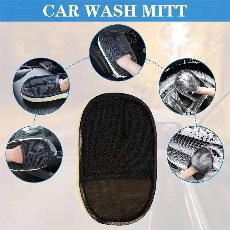 Wool Soft Car Washing Cloth Gloves Cleaning Brush Motorcycle Washer Care Products Plush Universal Wash Cleaning Gloves 1Pcs New