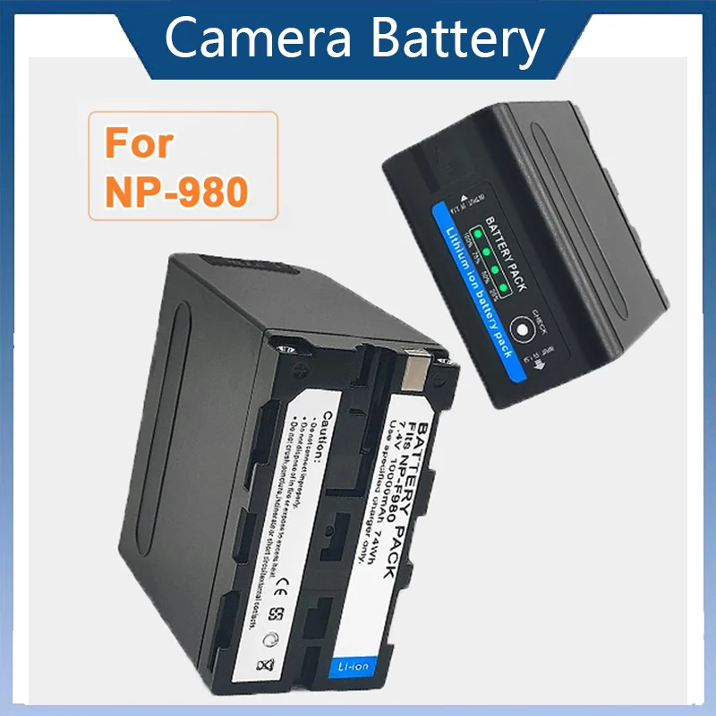 NP-F980 Camera Battery Light Camera Rechargeable Battery NP-F980 for Sony F960 F970 Type-C Dual Interface Charging