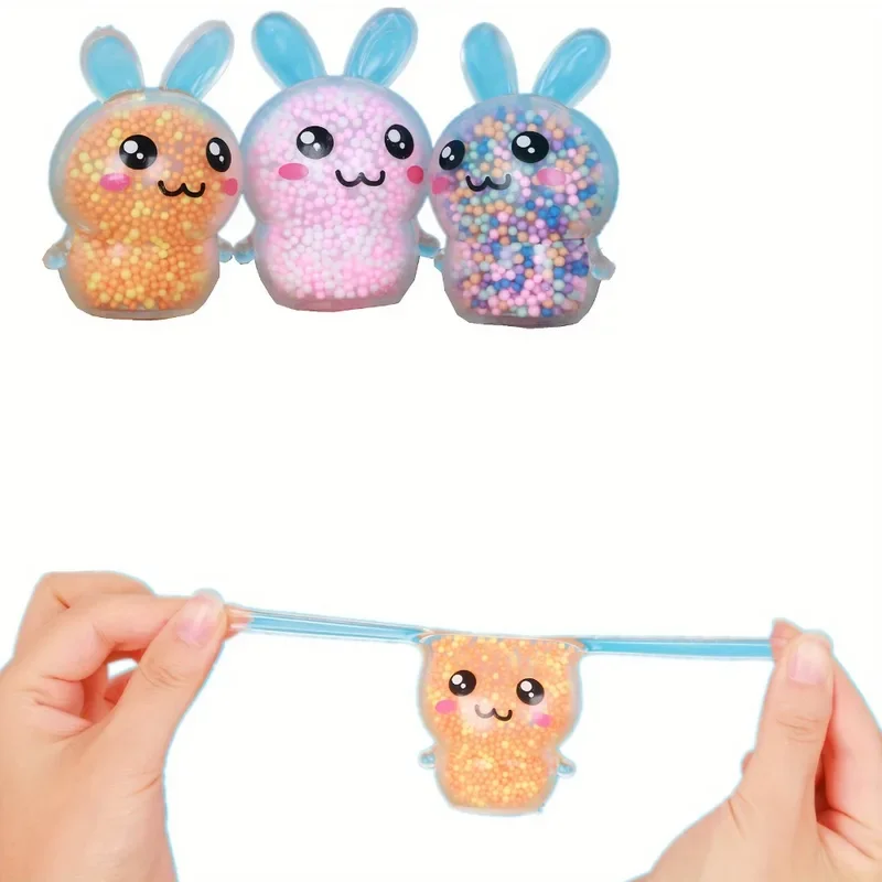 Jouet Fidget Bunny Squishy doux – Couleur aléatoire, sans danger pour les enfants et les filles! Coffrets de Pâques idéaux et cadeau pour soulager l'anxiété sensorielle