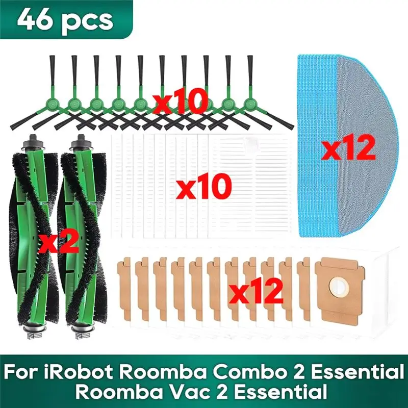 

YCOC-Fit для Irobot Roomba Combo 2 Essential, Roomba Vac 2 Essential: аксессуары, основная и боковые щетки, HEPA-фильтр, сменные насадки для уборки.