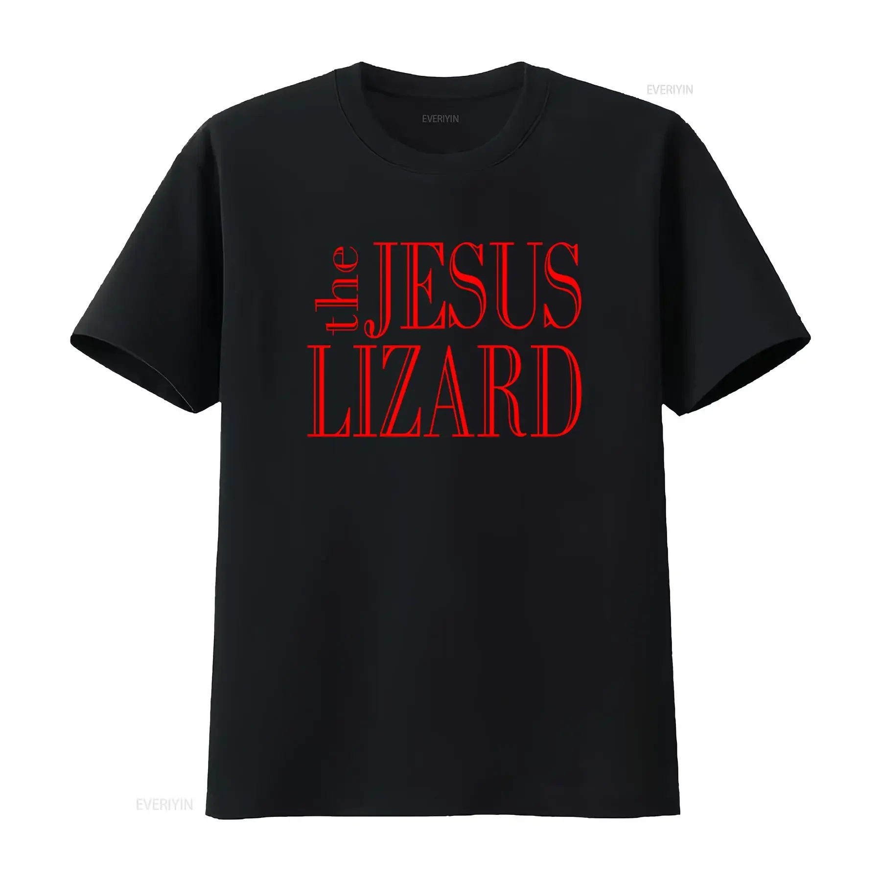 Camiseta Estampada Jesus Lizard para Homens: Design Vintage Elegante e Exclusivo, Top Lavado para Uso Diário, Roupas de Grife Masculinas