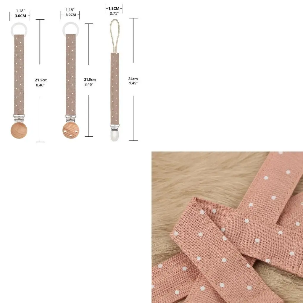 

Practical Nipple Holder Rope Baby Pacifier Clip Chain 18 Options Polka Dots 425F