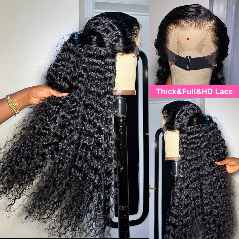 الكثافة موجة عميقة 13x6 الدانتيل أمامي hd الباروكات الشعر البشري 30 40 بوصة البرازيلي المياه مجعد 13x4 الدانتيل شعر مستعار أمامي للنساء #3