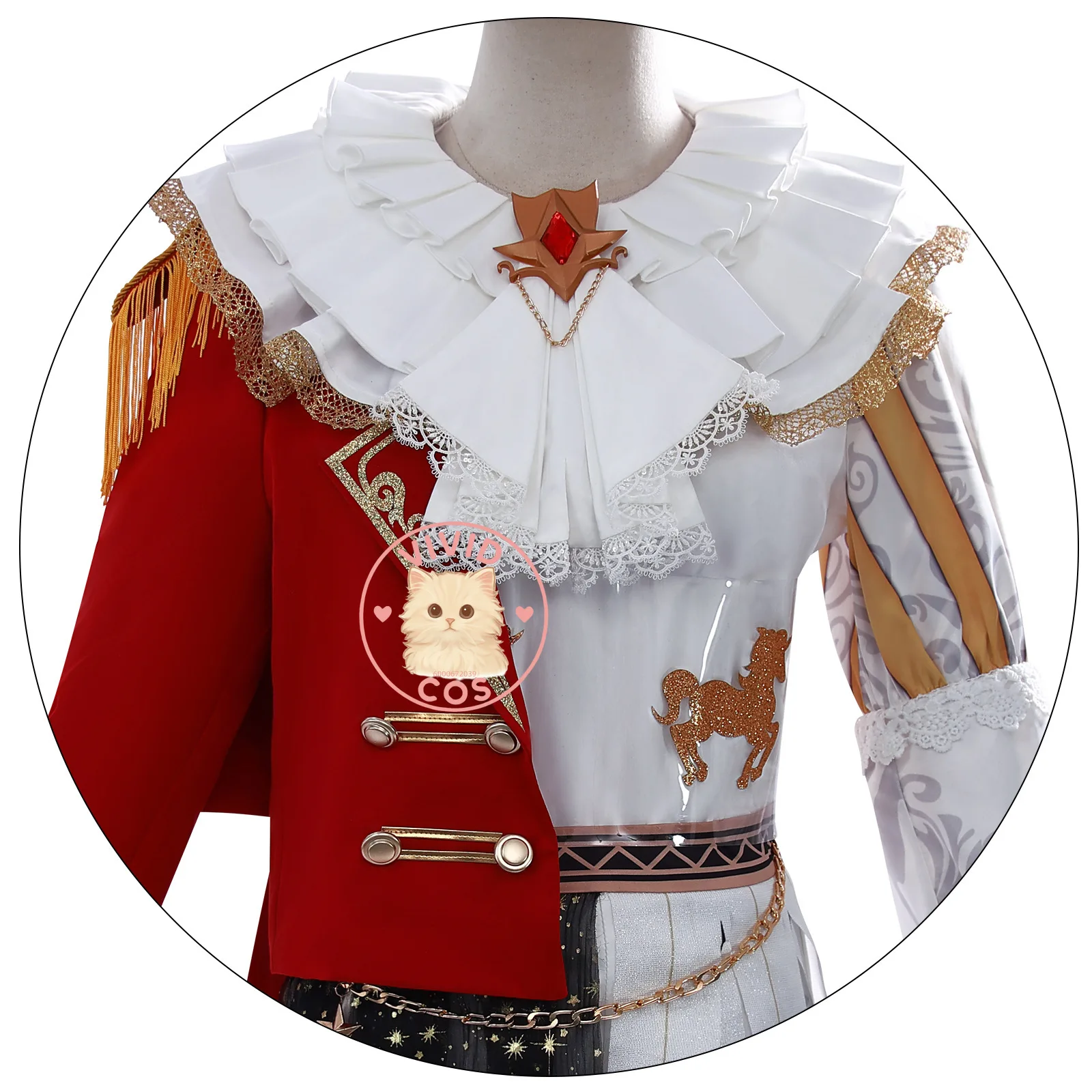 الهوية الخامس ملك النجوم الصاخبة لعبة التاجر البكاء مهرج آني ليستر تأثيري حلي كاملة الرجال الزي ثنائي الأبعاد