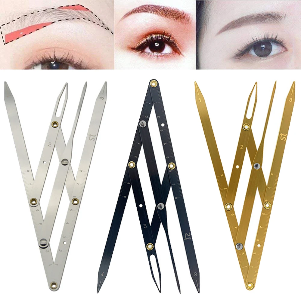 

1Pcs Stainless Steel Eyebrow Ruler Eyebrow Measure Tool Golden Ratio Calipers Microblading Permanent Makeup Eyebrows Accessories