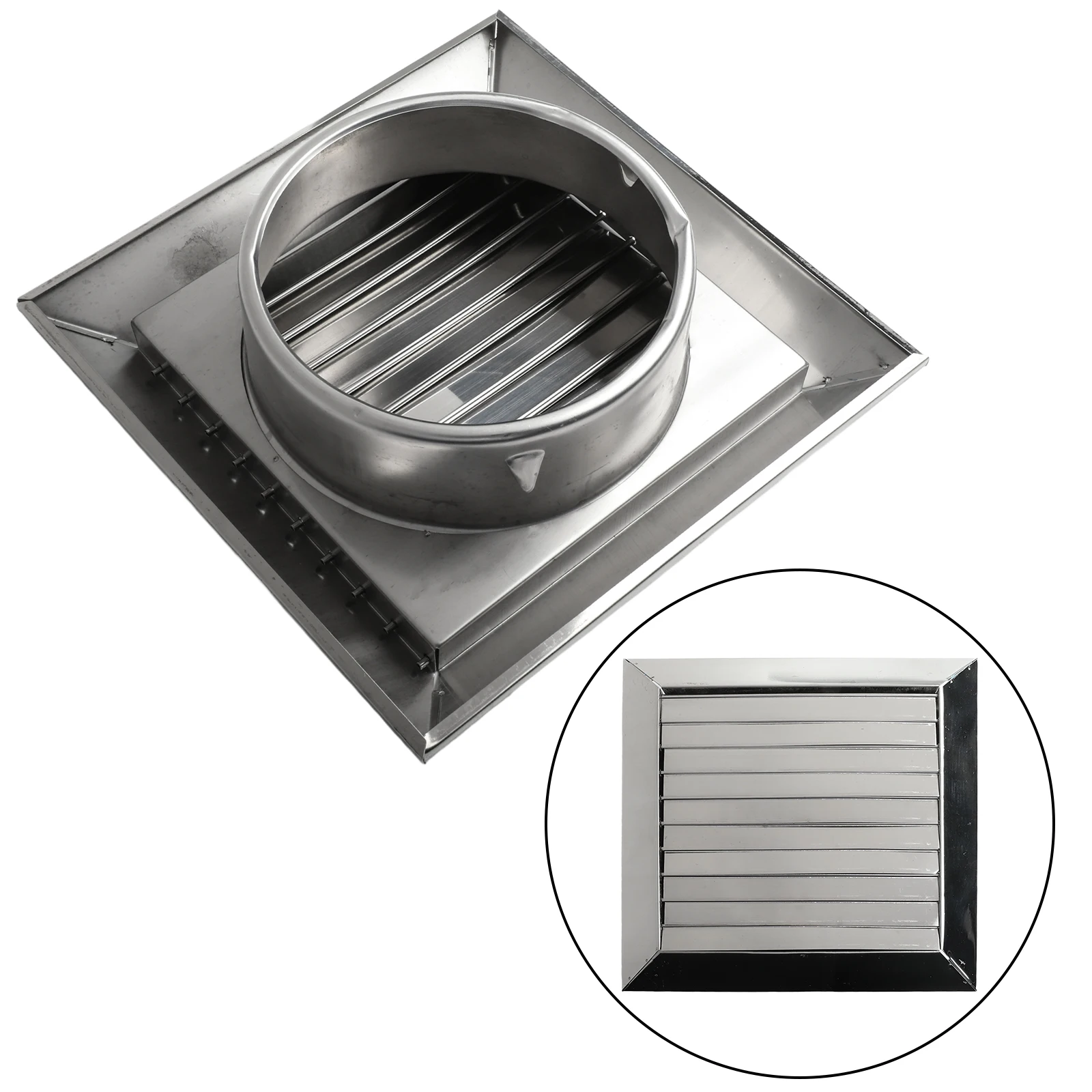 

Жарус из нержавеющей стали 100/150 мм, наружная настенная дождевая крышка для наружных стен, решетка, подвижные квадратные вентиляционные отверстия, кондиционер