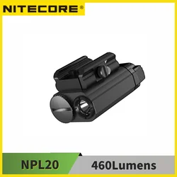 Nitecore NPL20 460 Lumen Tactical Gun lamp Compact Rail Mount LED Army Flashlight Spotlight Waterproof,CR123A Battery