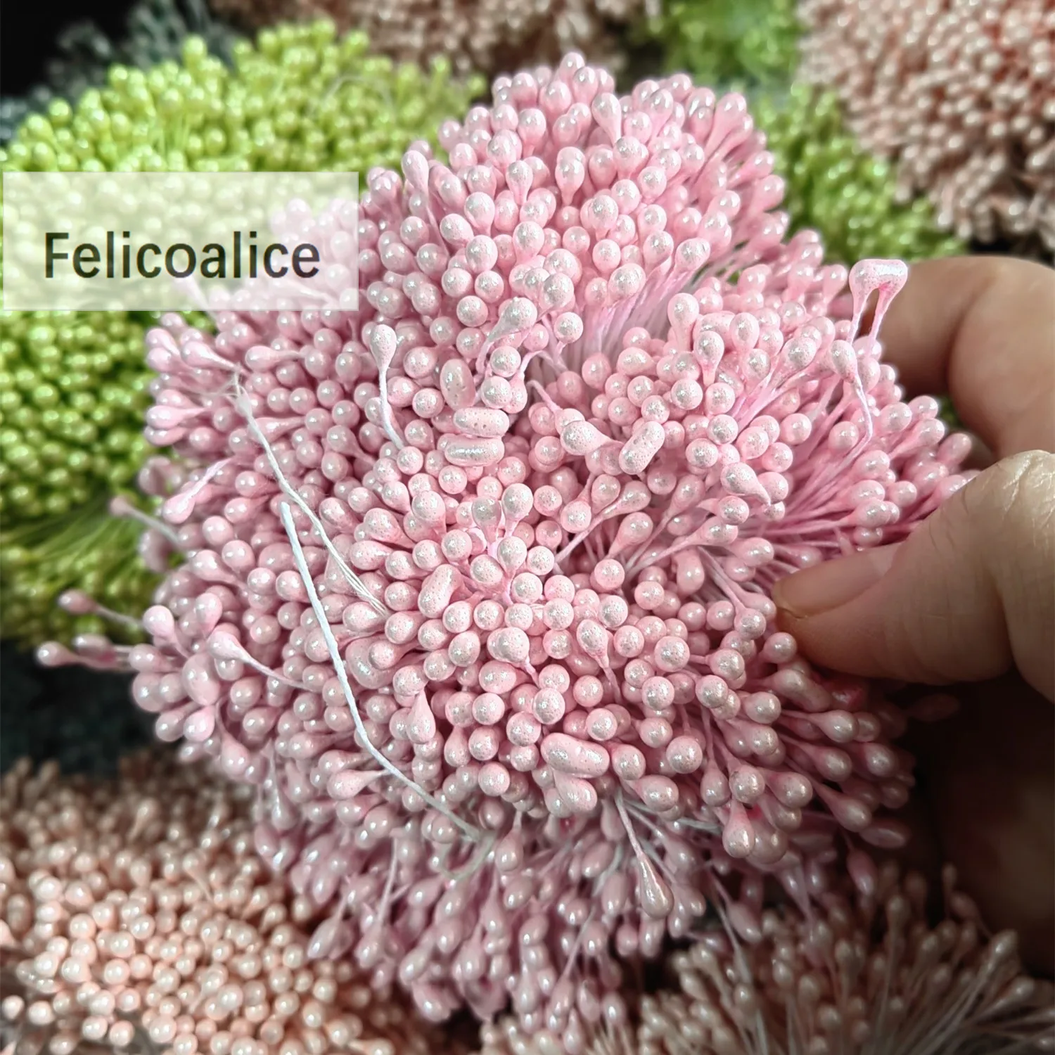 3mm 300pcs Pearl Flower Stamen Pistil Cake Decoration For DIY Double Heads Artifical Floral Stamen For DIY Wedding Decoration - Image 2