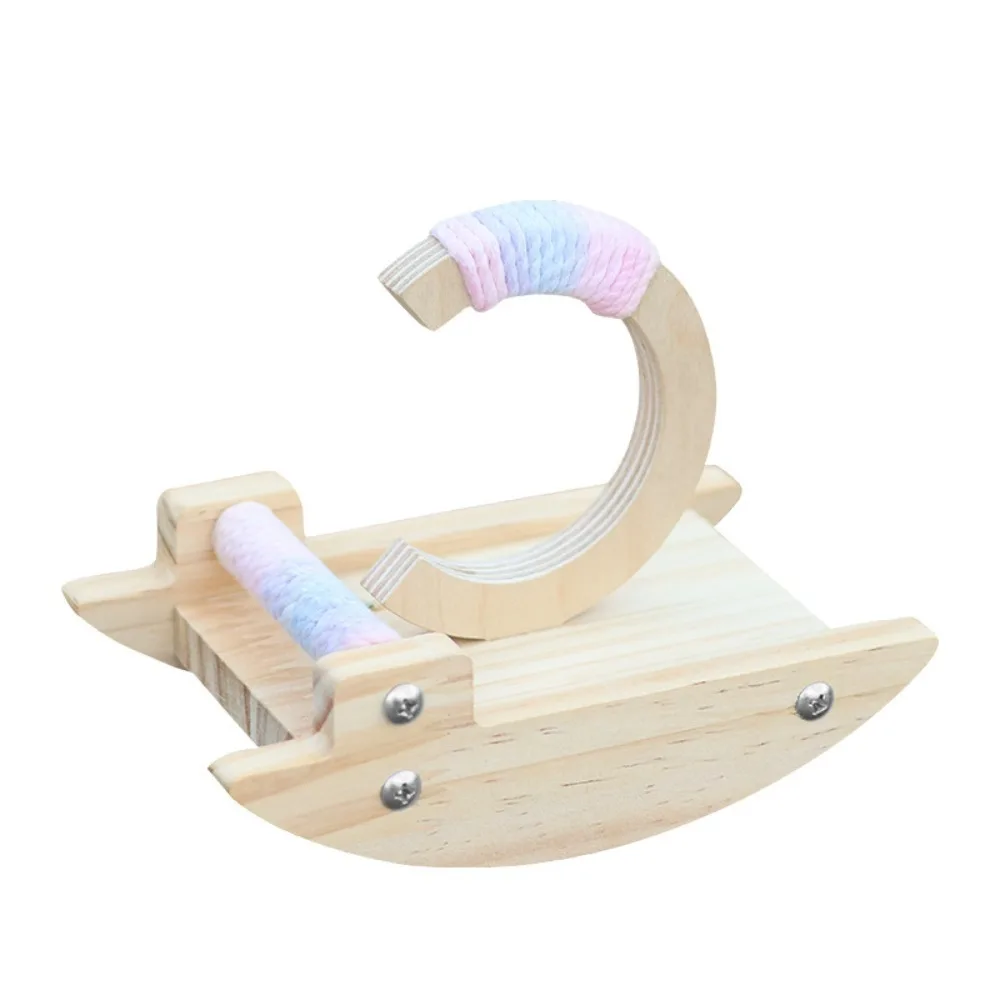 

Wooden Parrot Perch Stand Bite-resistant Flexible Rocking Parakeet Wear-resistant Bird Rocking Stand Behavior Training