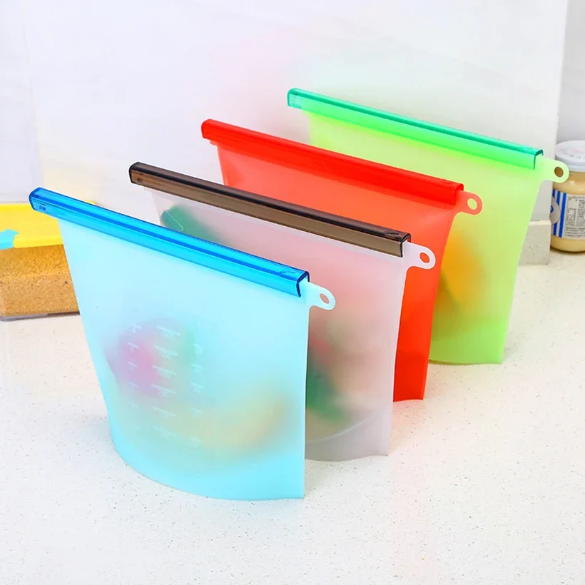 

Eco Friendly Packaging Bags Reusable Silicone Foodfor Business Plastic Storage Airtight Leak-Proof Snack