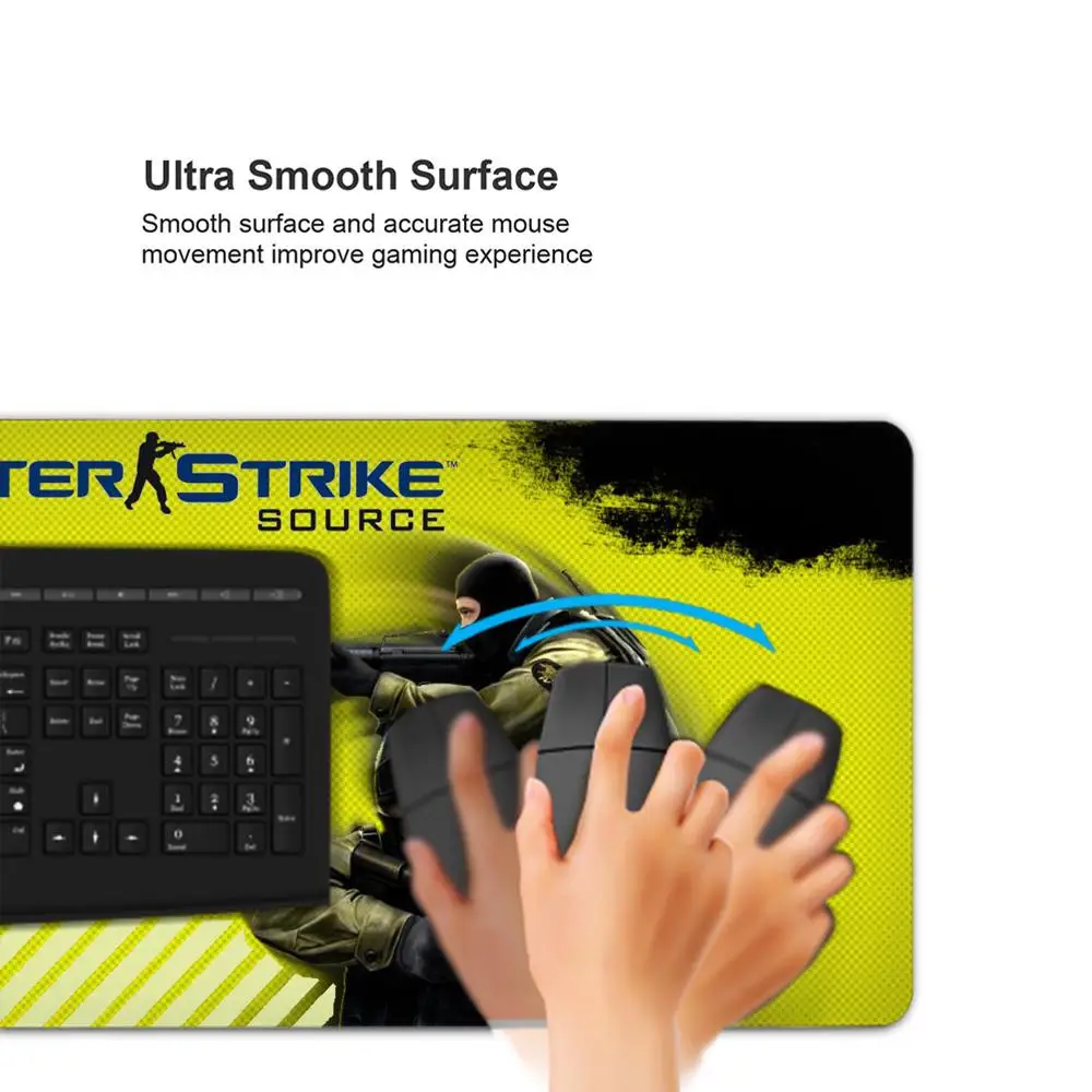 حصيرة ماوس كبيرة C-Counter Strike حافة قفل سوداء لوحة ماوس PC تزيين غرفة النوم الكمبيوتر المحمول طاولة ألعاب الفئران حصيرة cs go