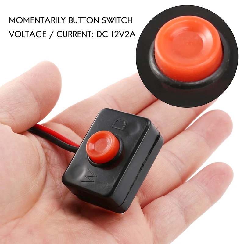 DC?12V2A Adhesive base push button momentarily action wired switch for automobiles